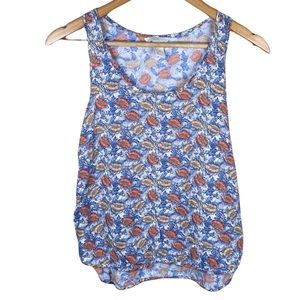 H&M Blue Floral Tank Top Womens Size 4